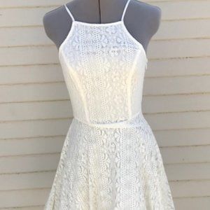 Hollister White Fit N Flare Dress L